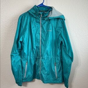 womens Columbia windbreaker jacket Size XL Aqua Blue